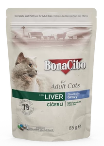 BONACIBO POUCH - WET ADULT CAT FOOD - LIVER 85g