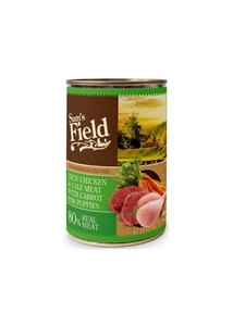 Sam's Field konzerv puppy csirke, borjú, sárgarépa 400 g