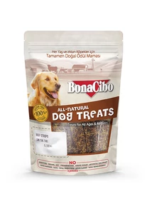 BONACIBO TREATS for DOGS BEEF STRIPS 100g