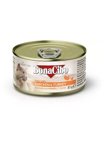 BONACIBO CANNED CAT FOODS PATE CHICKEN - TURKEY 85g 2024.10 lejárat