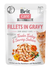 Brit Care Cat Fillets in Gravy with Tender Turkey & Savory Salmon 85 g