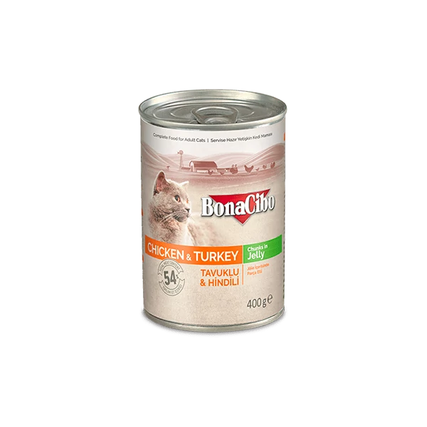 BONACIBO CANNED CAT FOODS CHICKEN & TURKEY 400g