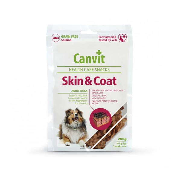 Canvit Jutalomfalat Kutyáknak Skin & Coat 200 G