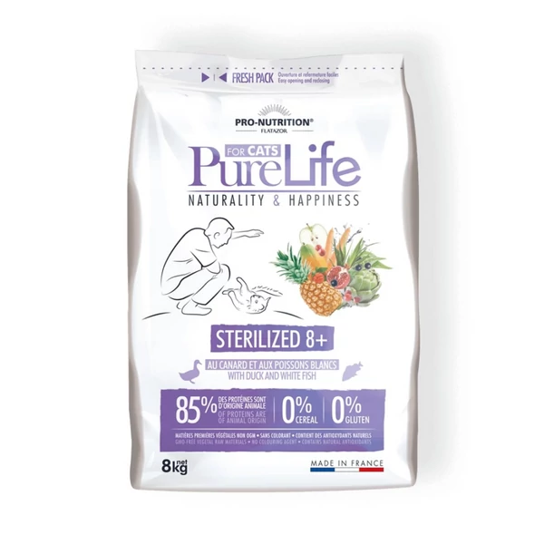 Flatazor Pro-Nutrition PureLife Cat Sterilized 8+ 8kg