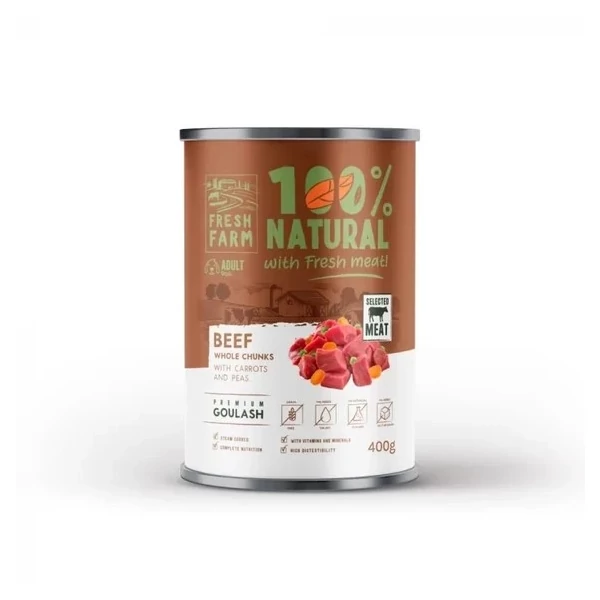 Fresh Farm Goulash kutya konzerv Beef, Carrots & Peas 400 g Fresh Farm Goulash kutya konzerv Beef, Carrots & Peas 400 g