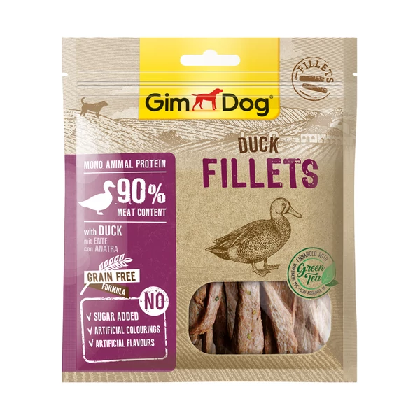 Gimborn Gimdog SNACK PURE FILETS KACSA+ZÖLD TEA 60G