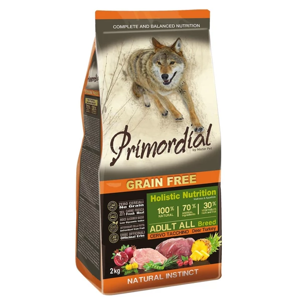 PRIMORDIAL-GRAIN-FREE DOG Adult Szarvas&Pulyka 12 kg