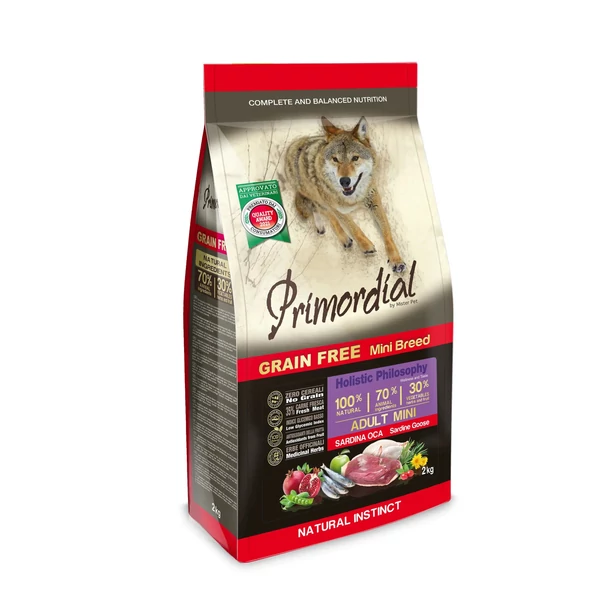 PRIMORDIAL-GRAIN-FREE DOG Mini Adult Szardínia&Liba 6 kg