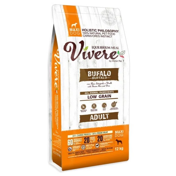 VIVERE LOW GRAIN DOG MAXI Adult Buffalo 12kg