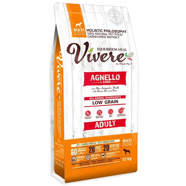 VIVERE LOW GRAIN DOG MAXI Adult Lamb 12kg