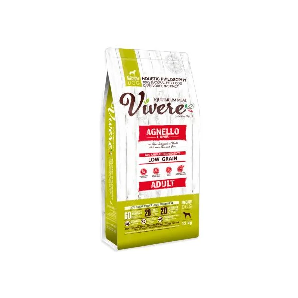 VIVERE LOW GRAIN DOG MEDIUM Adult Lamb 12kg