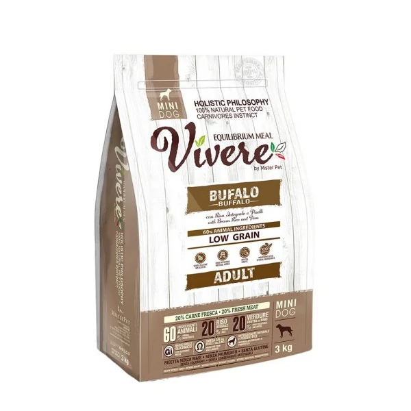 VIVERE LOW GRAIN DOG MINI Adult Buffalo 3kg