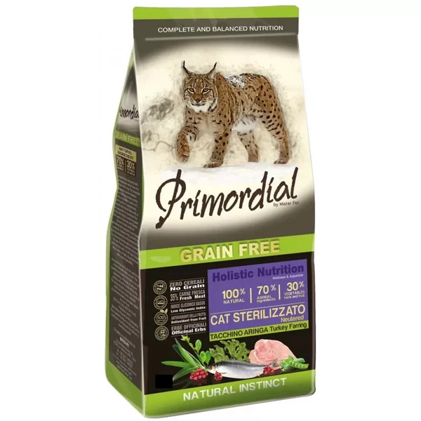 PRIMORDIAL GRAIN-FREE CAT Ivartalanított Pulyka&Hering 6 kg