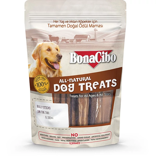 BONACIBO TREATS for DOGS BULLY STICKS 100g