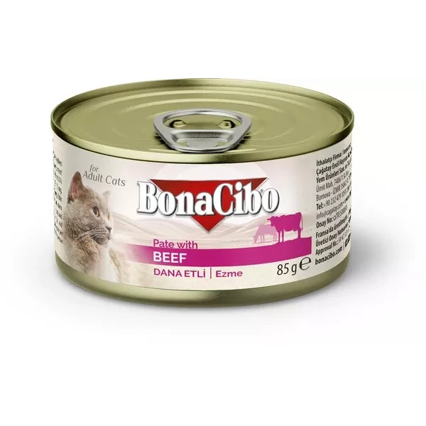 BONACIBO CANNED CAT FOODS PATE BEEF 85g 2024.10 lejárat