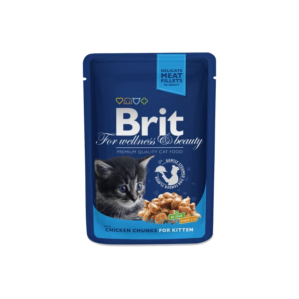 Brit Premium Cat Pouches Chicken Chunks For Kitten 100 G