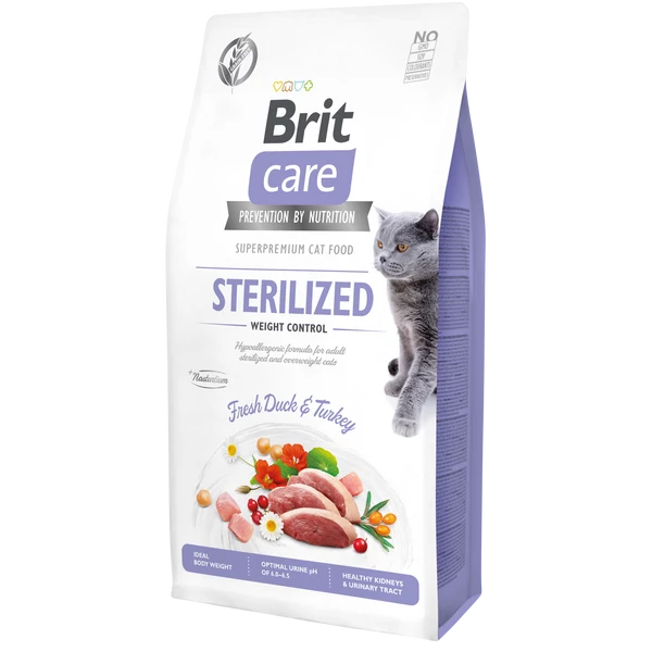 Brit Care Cat Grain Free STERILISED - WEIGHT CONTROL Duck and Turkey