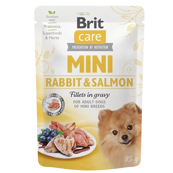 Brit Care Mini Rabbit&Salmon fillets in gravy 85g