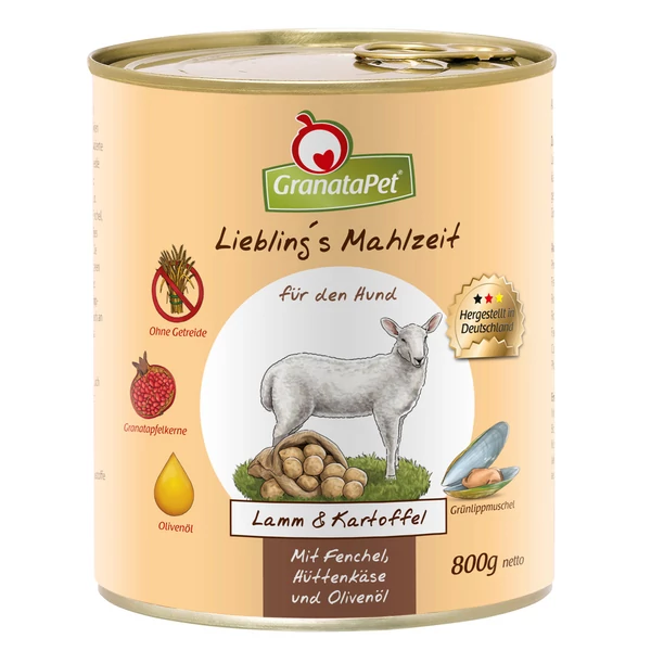 GranataPet Liebling´s Mahlzeit bárány és burgonya konzerv 800 g 6db