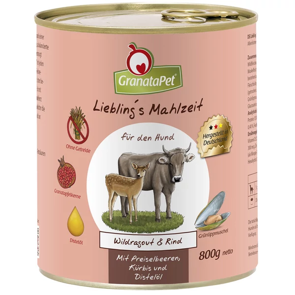 GranataPet Liebling´s Mahlzeit vadragu és marha konzerv 400 g