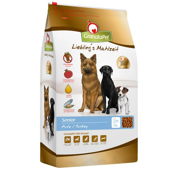 GranataPet Liebling's Mahlzeit pulyka senior kutyatáp 10 kg