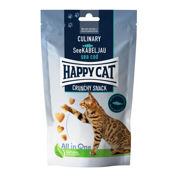 Happy Cat Culinary Crunchy Snacks Tőkehal 70g