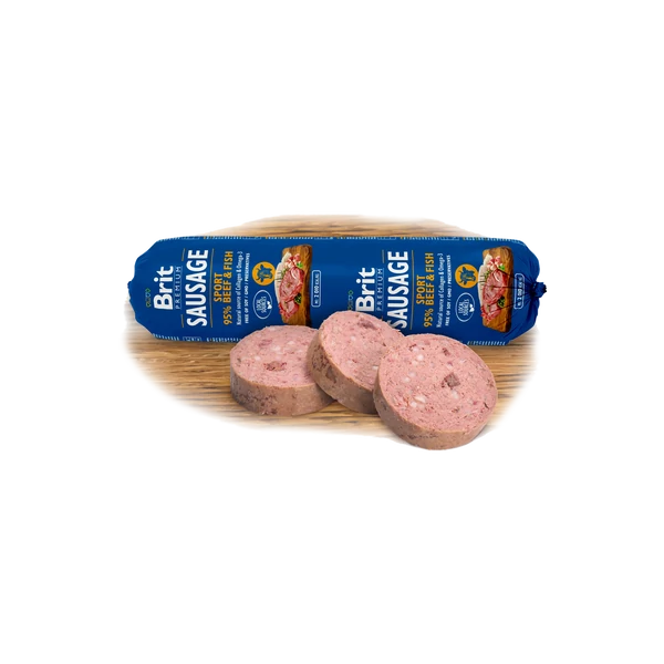 Brit Premium Sausage Beef & Fish-Sport formula 800G