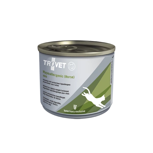 TROVET Hypoallergenic HORSE&amp;RICE Diet/ HRD macskáknak  200 g konzerv