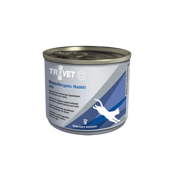 TROVET Hypoallergenic RABBIT&amp;RICE /RRD macskáknak 200 g. konzerv
