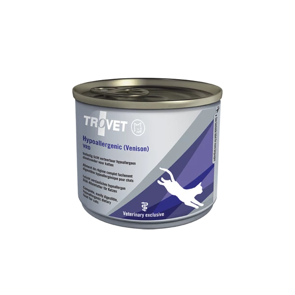 TROVET Hypoallergenic  VENSION&amp;RICE Diet/VRD Macskáknak 200 g konzerv