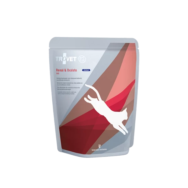 TROVET RENAL&amp; OXALATE DIET macskáknak 85 g alutasakos, Csirkés